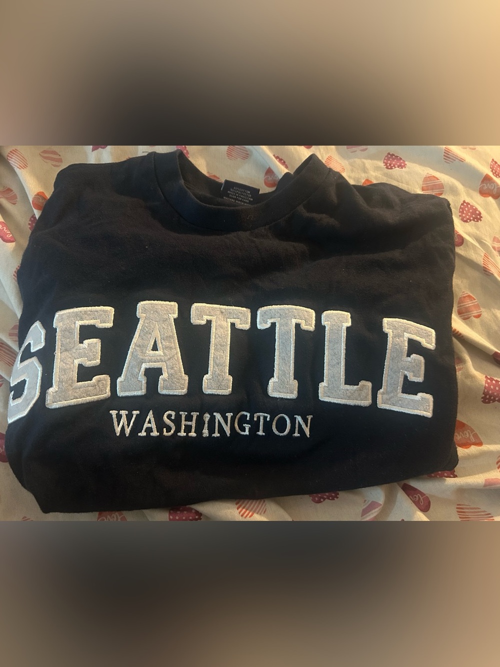 H&M Navy Seattle Washington Appliqué Crewneck Sweatshirt